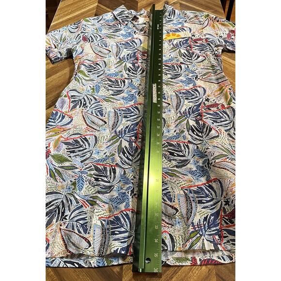 C&C California Shirt Dress Linen Botanical Button Up Short Sleeve Small New‎ - Picture 6 of 8